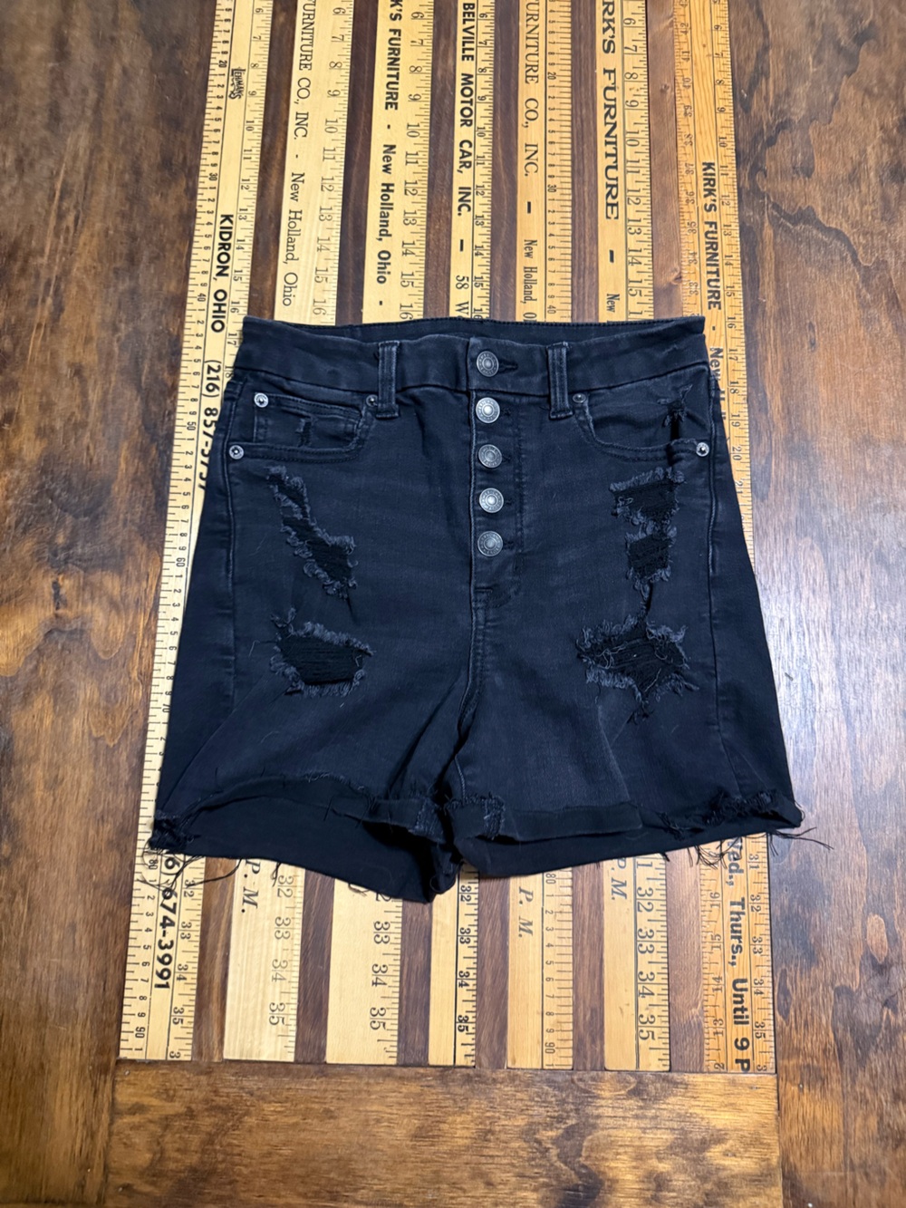 American Eagle High-Rise Black Jean Shorts